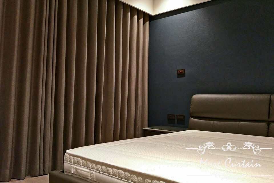 臥房三明治遮光亞麻布簾 新竹 頭份 苗栗窗簾 | More窗簾設計|苗栗HunterDouglas窗飾|台中窗簾|頭份窗簾|新竹窗簾 麻料蛇簾