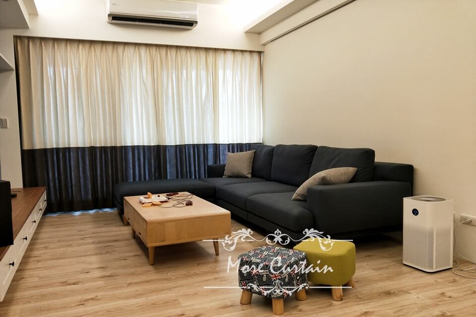 時尚現代風格窗簾、客製化雙色接布精選案例