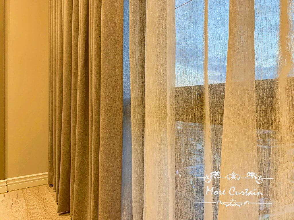 遮光窗簾 麻料紗簾