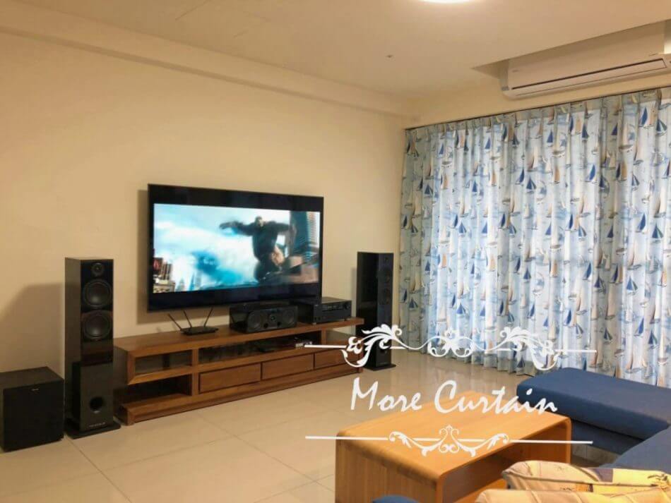 德國印花三明治布簾 落地窗簾設計