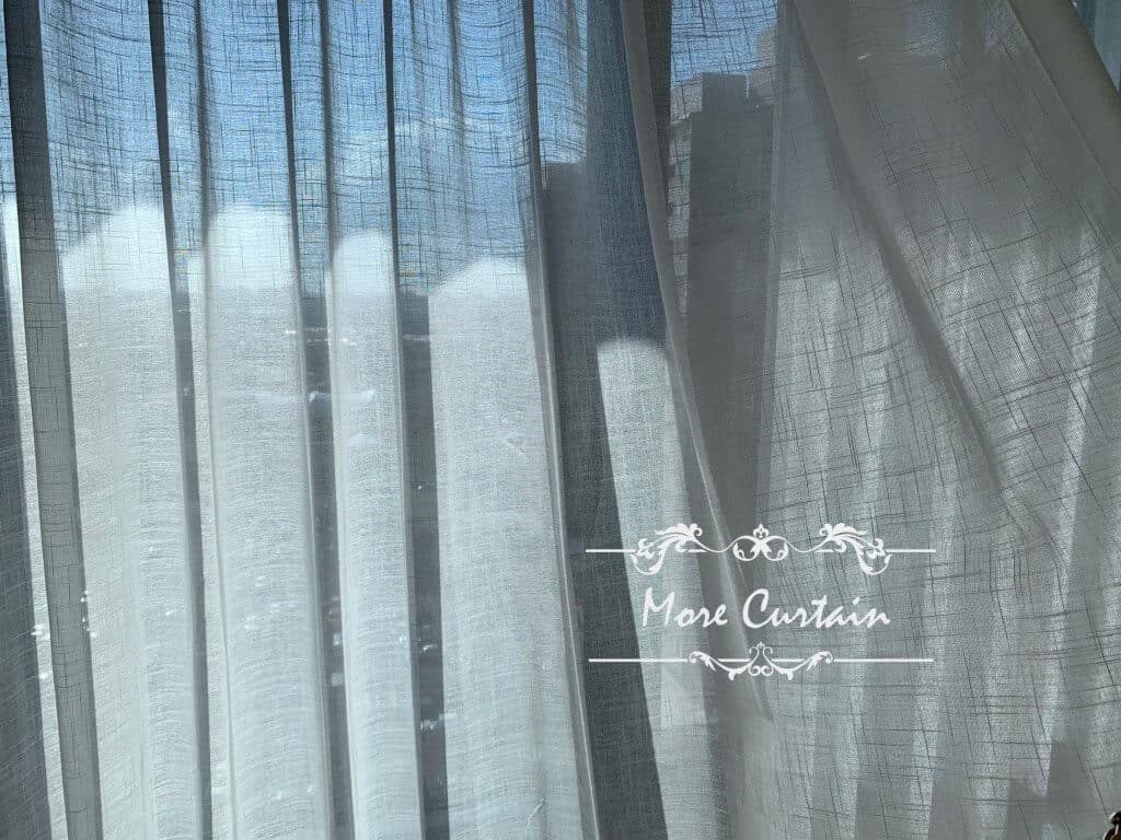十字細緻痲料紗簾 客廳落地窗簾