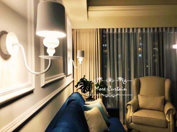 客廳 窗簾 設計 蛇行簾 古典風