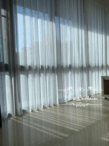 細緻痲料紗簾 客廳落地窗簾