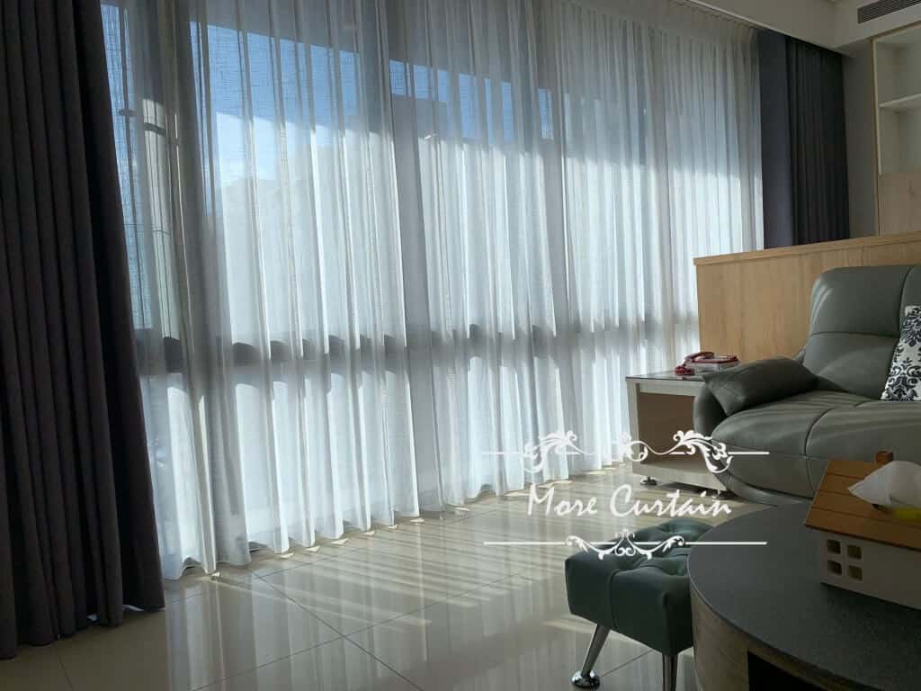 蛇簾 細緻紗簾 客廳落地窗 窗簾設計