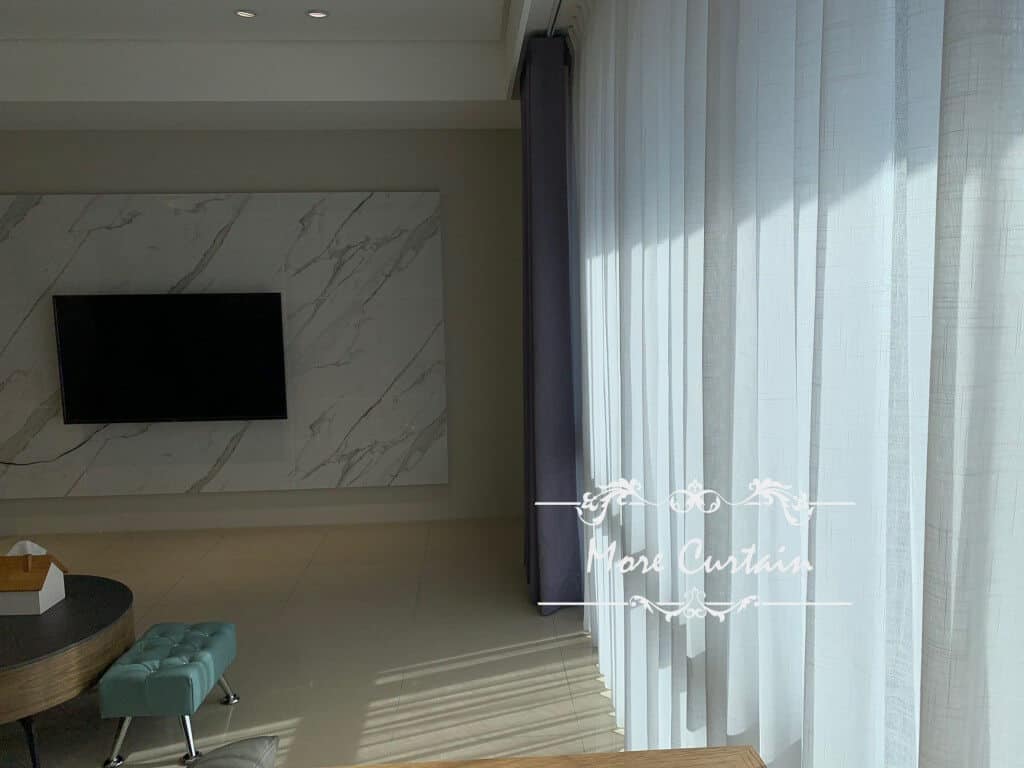 蛇簾 細緻紗簾 客廳落地窗簾設計