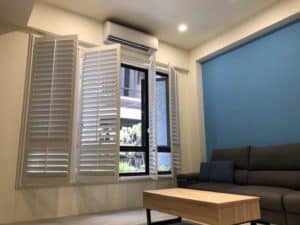 實木+塑鋁百葉窗 台中市 沙鹿區 窗簾推薦 精選案例