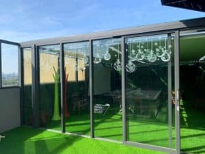 電動天篷簾 防焰捲簾 屋頂玻璃屋