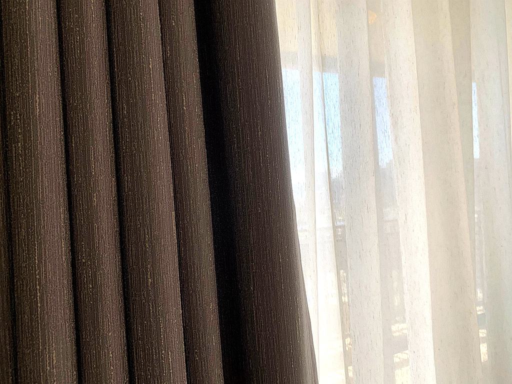 苗栗市窗簾作品-進口窗簾布-蛇行簾