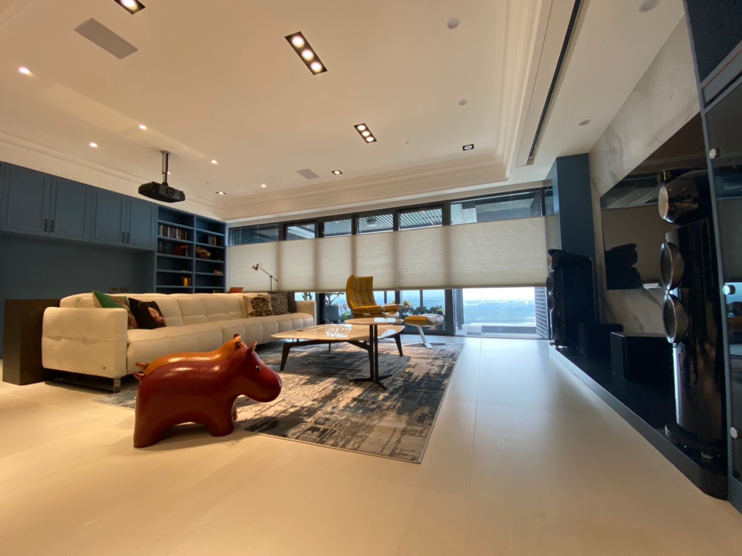 客廳落地窗簾推薦-風琴簾設計-新竹窗簾