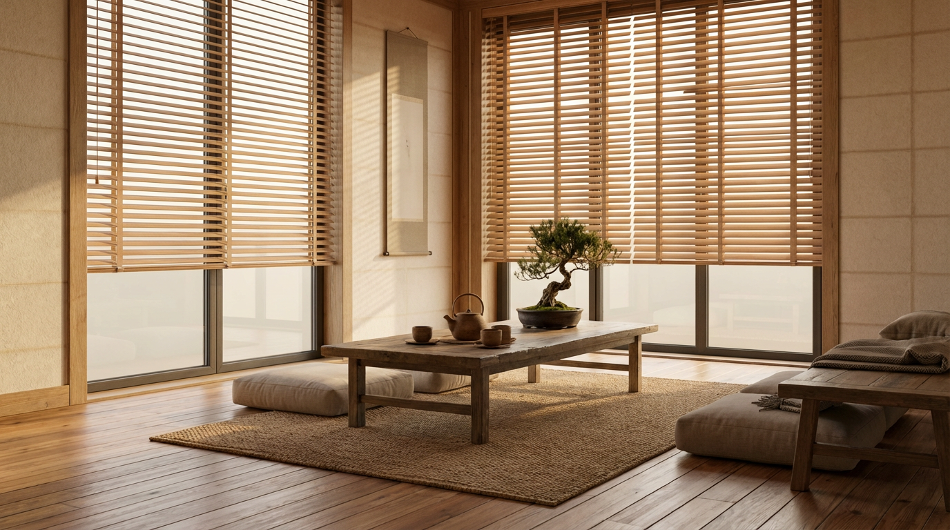 日式窗簾怎麼搭？木百葉、風琴簾、紗簾打造和風侘寂感的完整指南