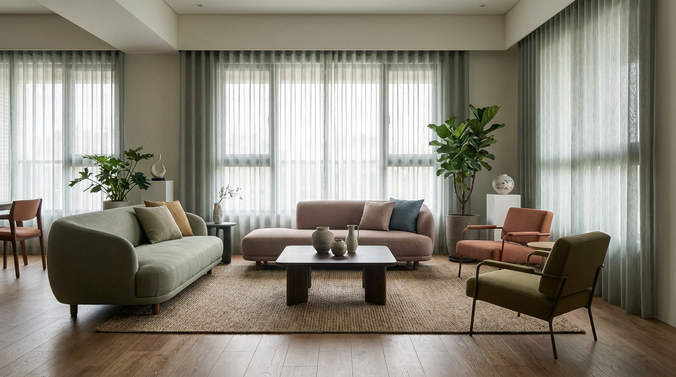 莫蘭迪色窗簾怎麼選？三個配色技巧讓小宅也能高級感滿分